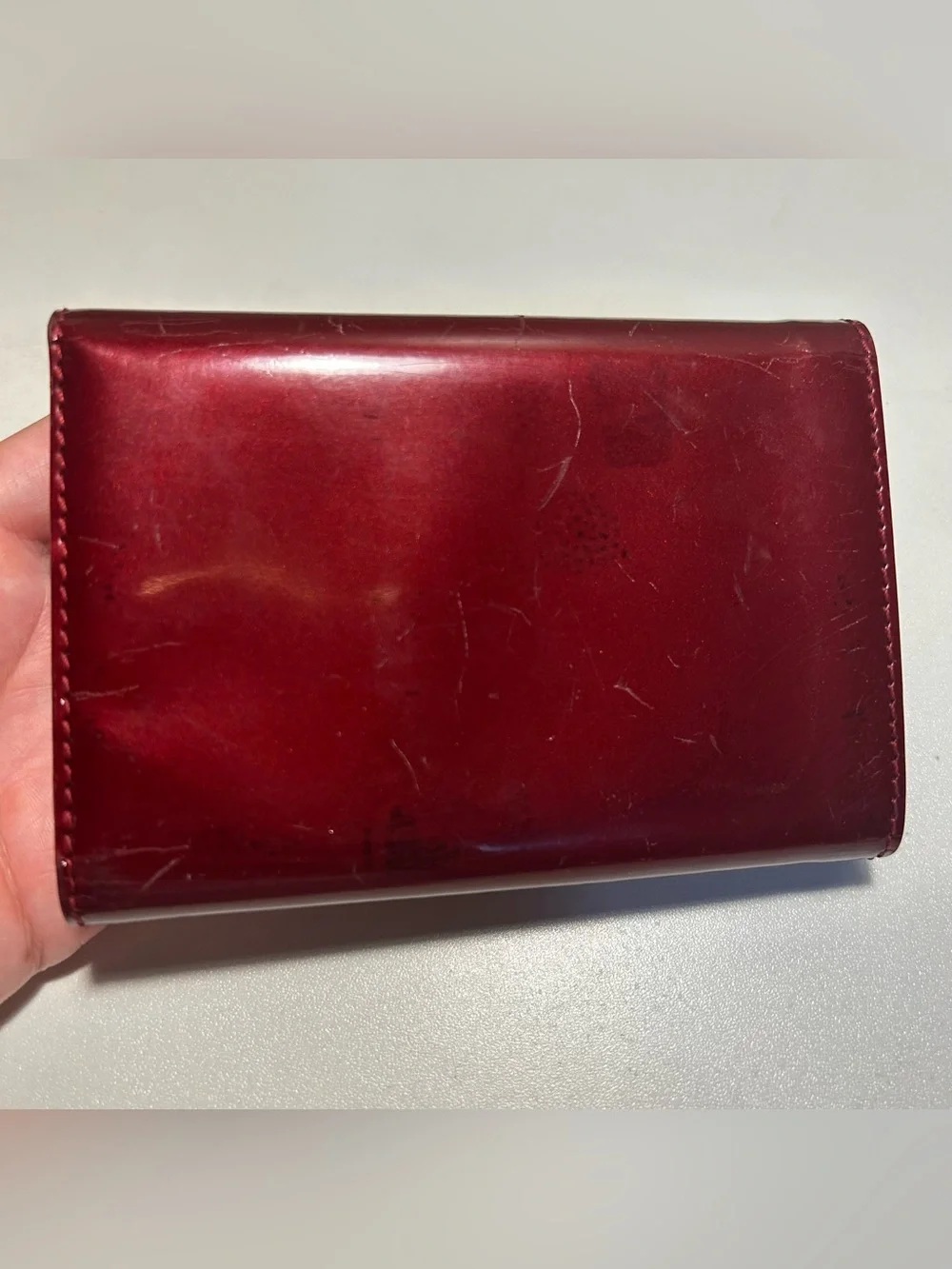 Christian Dior Vintage Wallet Red Patent Leather authentic